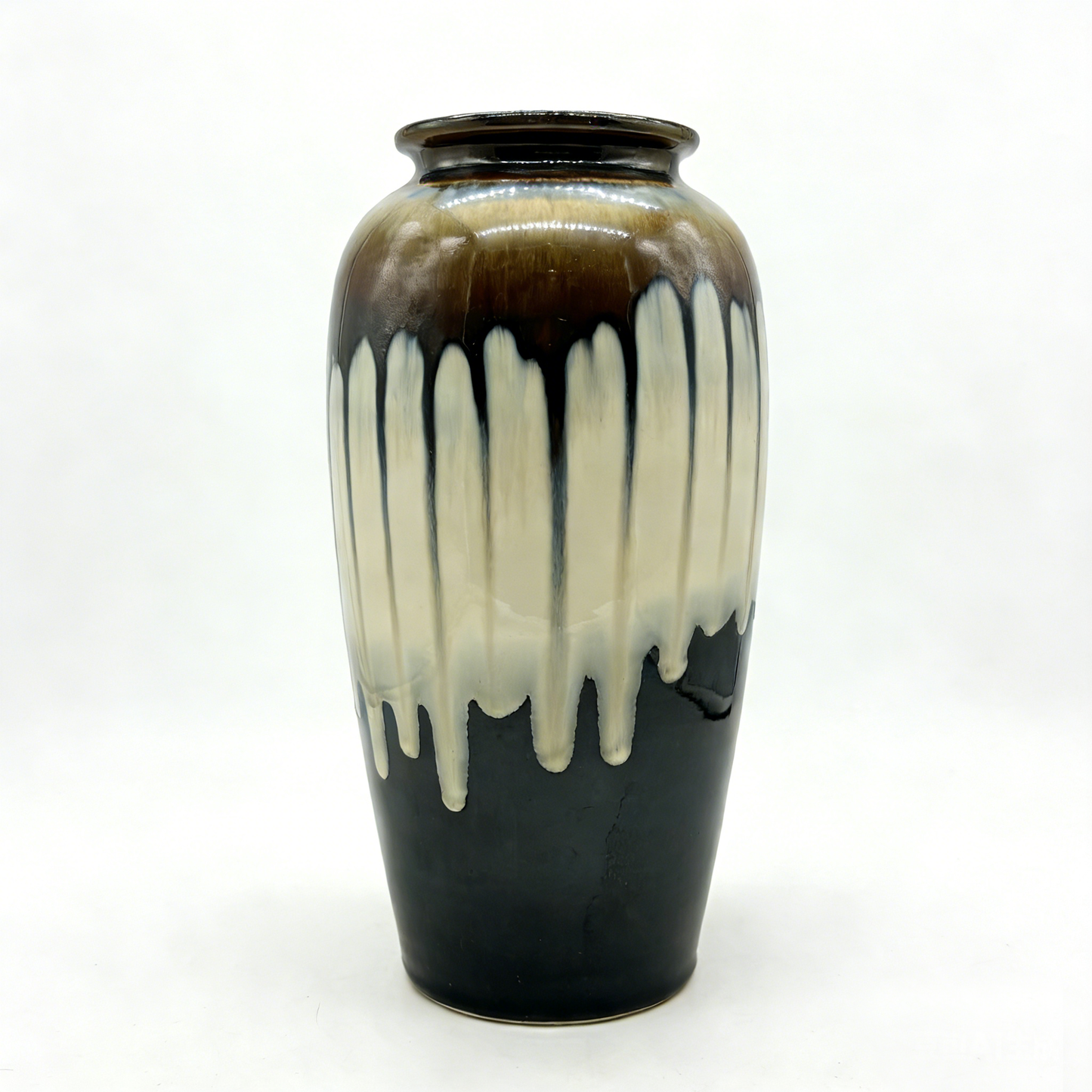 Black Base White Glaze Drip Glaze Kiln-Transformed Straight Vase