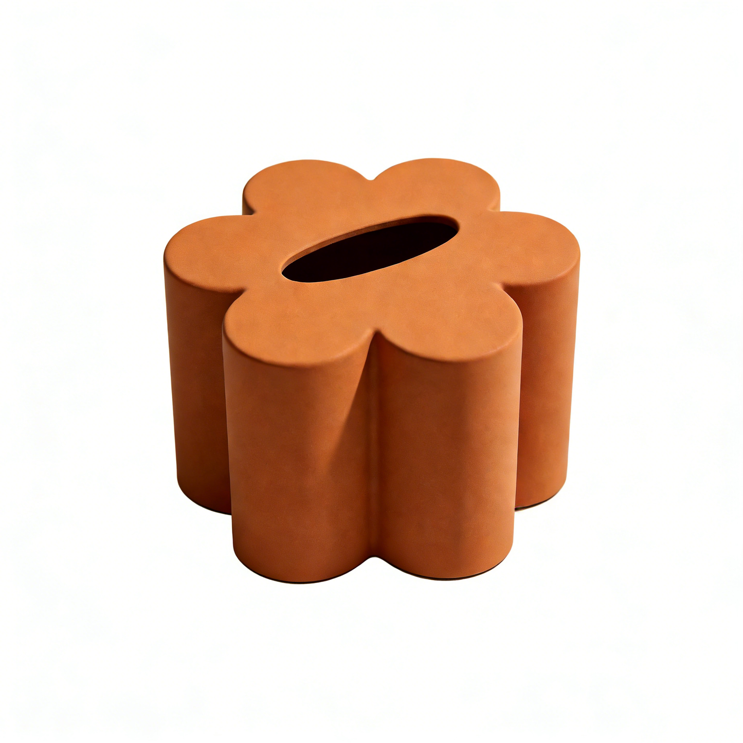 Caramel Colored Flower Tissue Box