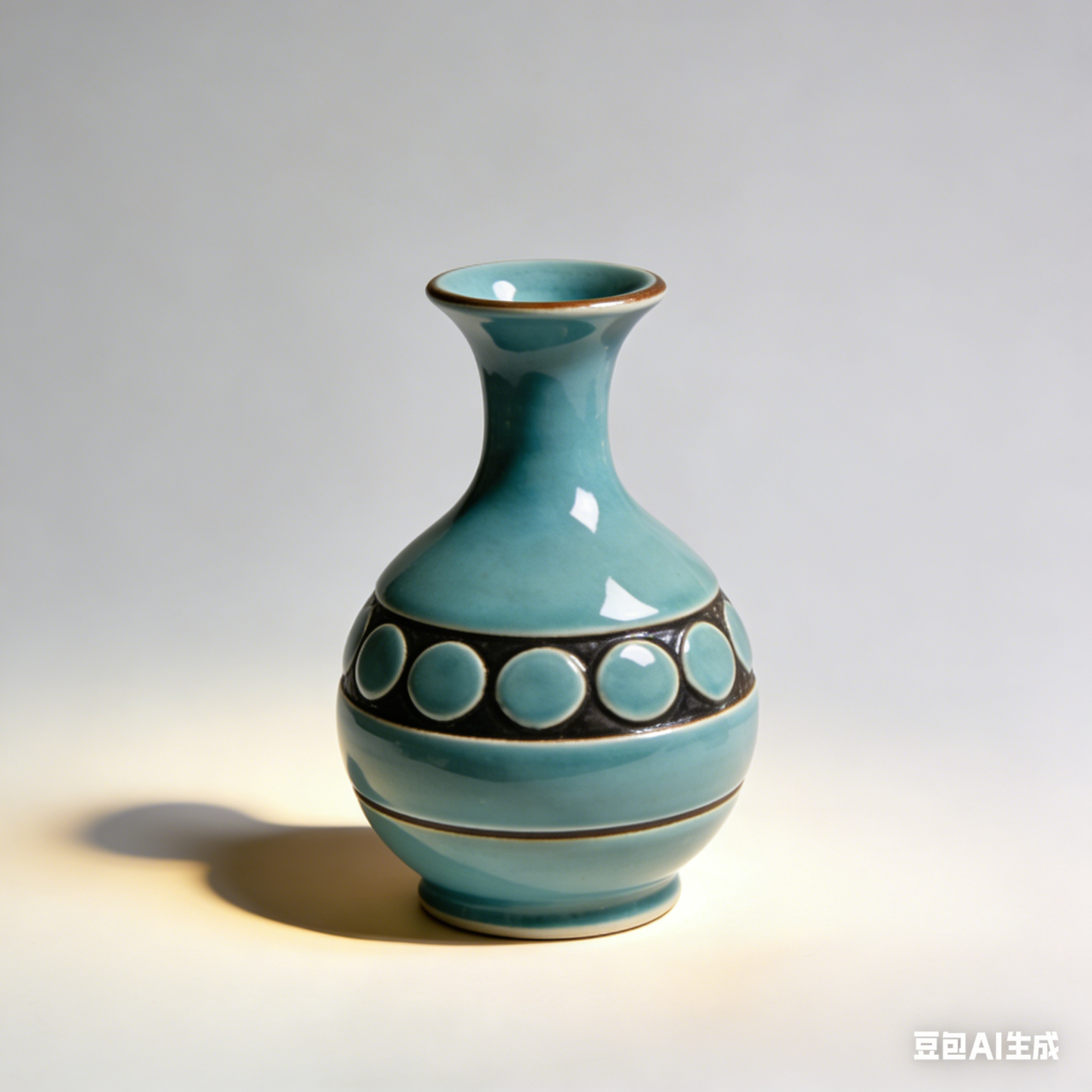 Turquoise Polka Dot Vase