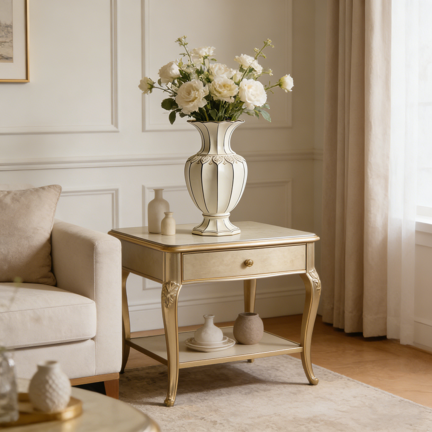 Light Luxury Gilded Relief Decorative Vase
