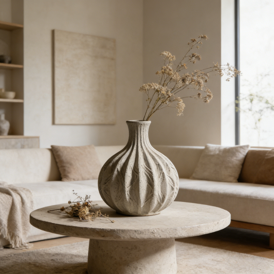 Bionic Leaf Vein White Glaze Gallbladder Vase